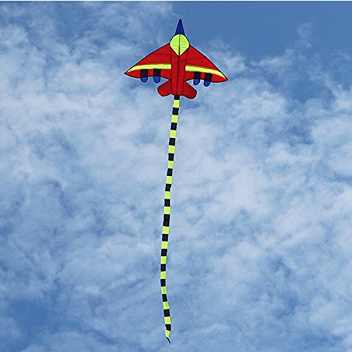 Red Airplane Aircraft Kite Easy Control Flying Reat For Family Fun At The Park, Beach And Kites Festival.