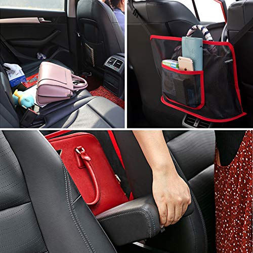 Car Net Pocket Handbag Holder, Car Mesh Organizer, Barrier of Backseat Pet Kids, Car Purse Holder Between Seats, Seat… - Image 2