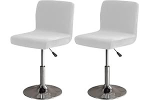 LightInTheBox Bar Stool Cover Square Swivel Barstool Chair Seat Velvet Barstool Protector Covers for Counter Height Mid Low Back Chair Holiday (2Pc Light Gray)