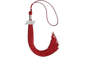 Endea Graduation Single Color Tassel with Silver Date Drop (Red, 2025)