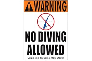 AQUATIC TECHNOLOGY No Diving Allowed Warning Sign (4 Inch Lettering) - 18 x 24 Inches - Plastic