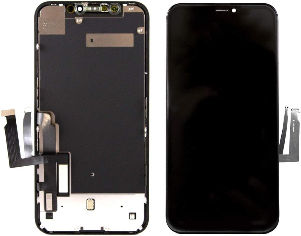Ace Tech Compatible with iPhone XR LCD Screen Replacement 6.1 inch (Model A1984, A2105, A2106, A2108) Touch Display digitizer Repair kit Assembly Metal Backplate preinstalled