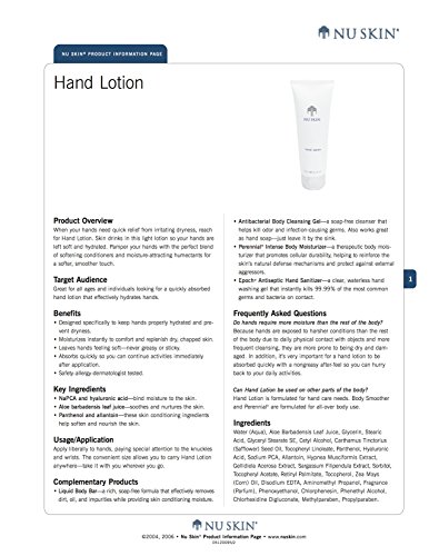 Nu Skin Hand Lotion