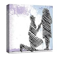 Canvas Wall Art Romantic Couple Canvas Prints Home Artwork Decoration for Living Room,Bedroom - 12x12 inches