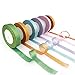 6pcs Sparkly Glitter Ribbon for Christmas Decoration, Holiday, Home Decor, Gift Wrapping, Card Making, Floral Projects (150 Yards)