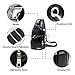 Travel Backpack Small Shoulder Bag Cross Body Sling Bags Fashion Chest Bag with USB Charging Port Headphone Plug For Mens Mans Teens Adults Outdoor Hiking or Multipurpose Daypacks - Black