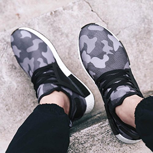 Sunfei Men's Athletic Fashion Casual Sneakers Outdoor Running Breathable Sports Shoes (43, Gray) - Thumbnail 2