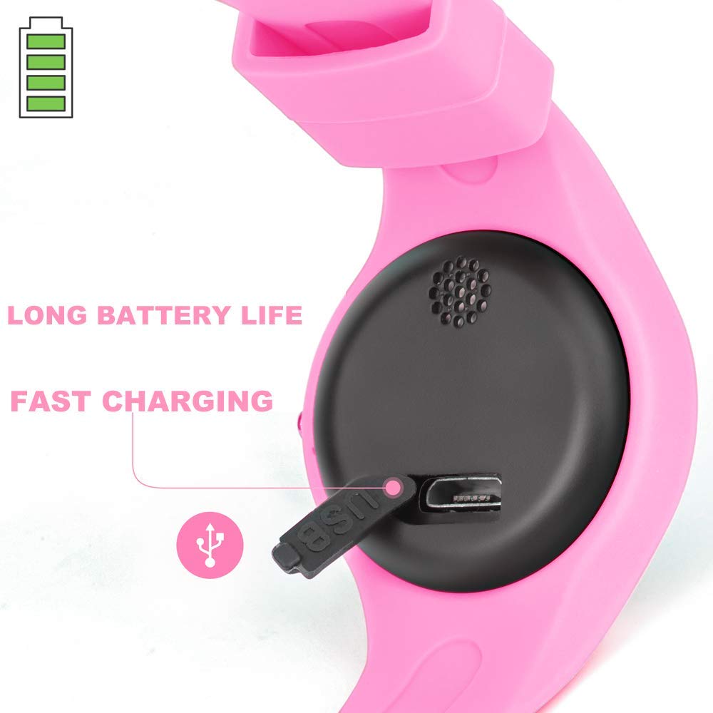 Potty Training Watch with Countdown Timer, Rechargeable and Water Resistant Toddler Watch, Musical Potty Trainer Alarm for Toilet Training（Pink）