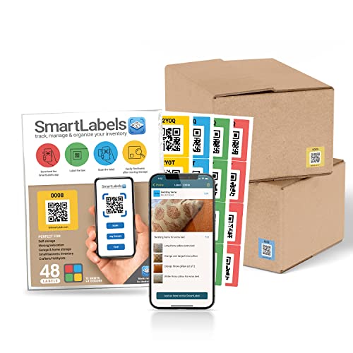 QR Code Smart Labels Color Coded Scannable Stickers for Storage Bins