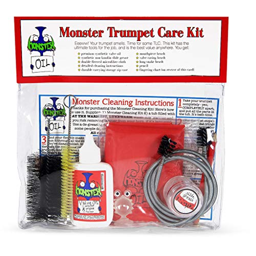 Monster Trumpet | Student, Beginner, Intermediate, or Professional. Everything You Need for Your Trumpet | Bb (B-Flat) Gold Lacquer, Mouthpiece, Tuner, Metronome, Stand, Cleaning Kit, Canvas Case - Thumbnail 2