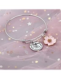 AKTAP Ohana Pulsera Ohana Forever for Always Ohana Jewelry con colgante de flor de hibisco