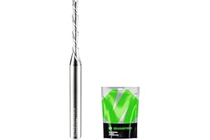 SHARPRO 1/8 Router Bits 1/4 Shank, Spiral Downcut Router Bit, 1/8 Inch CNC Router Bits, Down Cut End Mills 1/4 Shank, Solid Carbide Endmills, Ideal for Wood Inlay, Grooving, 1" CL, 3" OVL