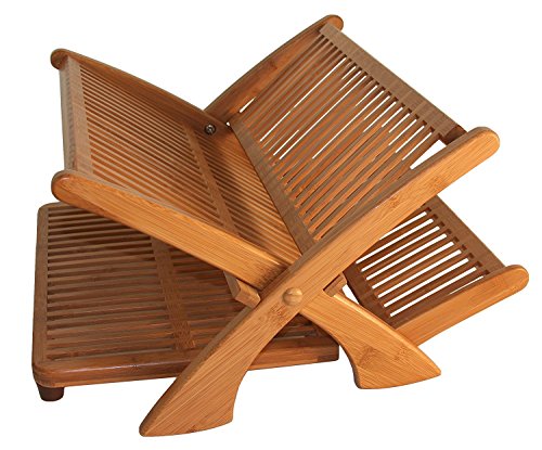 Click Here to See More Images Totally Bamboo Natural Wood Dish Rack, 100% Bamboo Eco Dish Drying Rack, 17.5†x 19.75†x 9.25 overall