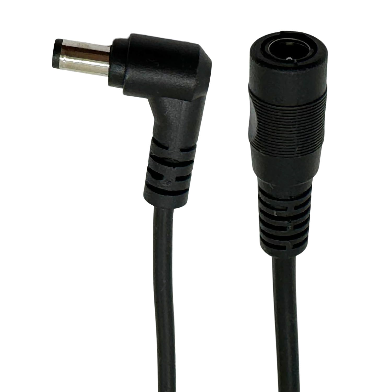 UpperFu 2pcs DC Power Plug 5.5mm x 2.5mm Male Right Angle to 5.5mm x 2.1mm Female Adapter Extension Cable for CCTV Security Monitor Camera Surveillance LED Strip