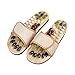 Romonacr Massage Slippers Foot Massager Shoes Shiatsu Relax Sandals with Natural Cobblestone Stones L(Women 8/Men 7)