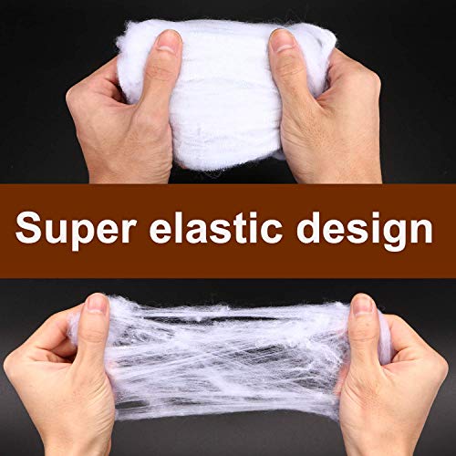 image for AOSKA 16 Feet Giant Spider Web with Super Stretch Cobweb Set with 2 Sm