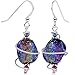 Body Candy Spiral Dichroic Glass Dangle Earrings Created with Swarovski Crystals