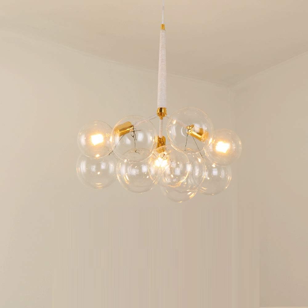 Multi Glass Balls Chandelier bubble balls Pendant Light Duplex Building Large Chandelier Living Room Modern Minimalist dinning room lighting (color : White, Size : 3 Lights)