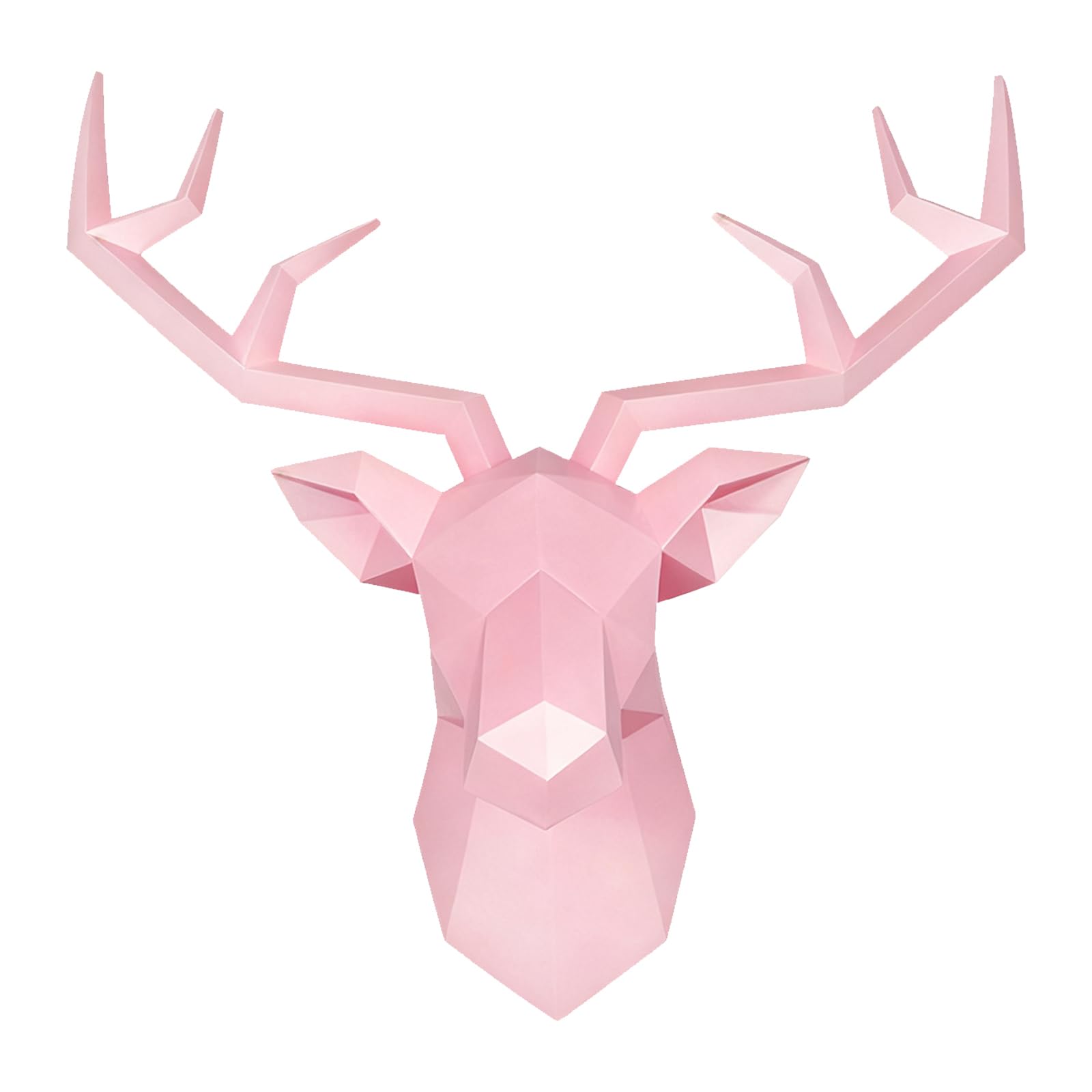 XYQXYQ Pink Deer Head Wall Sculpture,Modern Art Wall Hanging,3D Wall Decor,Gallery Living Room Resin Animal Head Decoration