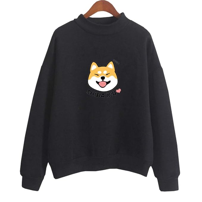 Bangerdei Womens Shiba Inu Animal Print Jumper Sweatshirt Cute Casual Hoodie Top