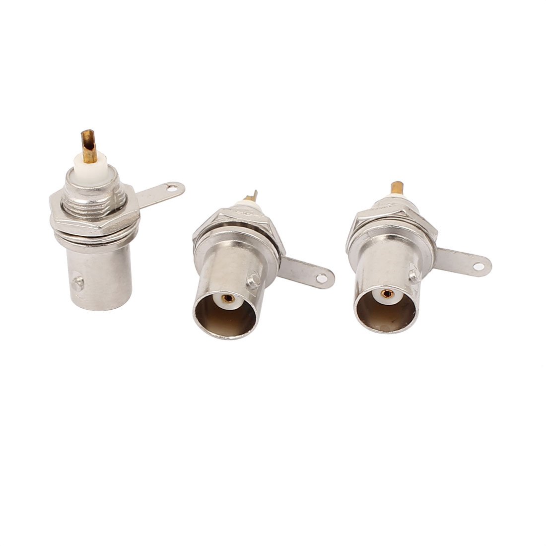 sourcing map 3 Pcs BNC Chassis Panel Mount Socket Female Jack Solder Type Connectors Adapter