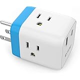 TROND Outlet Extender Box with Quick 3.0 Fast Charge & USB C PD Wall Charger, Multi Plug Outlet Splitter Expander 3 Prong Sid
