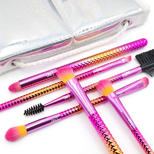 MODA Travel Size Prismatic Beautiful Eyes 7pc Makeup Brush Set with