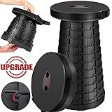 Retractable Folding Stool, Portable Sturdy Lightweight Stool Foldable Outdoor Plastic Stools Seat Chair for Camping BBQ Fishing Travel Hiking Garden Kitchen Indoor and Outdoor Max Load 330 lbs