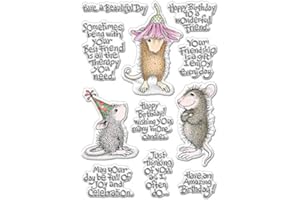 Mice Mouse Happy Birthday Phrase Clear Stamps for Card Making Scrpabooking Paper Crafts Embossing DIY Handmade Stencil Rubber
