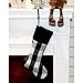 Black/White Buffalo Check Christmas Stockings - 3-Pack of 19 inch Festive Plaid Holiday Stockings with Black Velour Cuff
