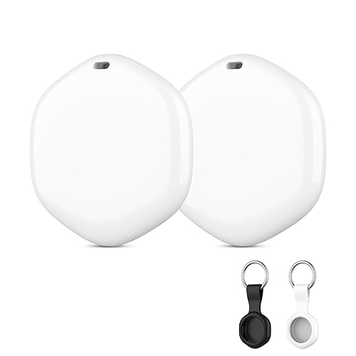 Smart Tags-2 Pack,Item Finder with Waterproof Case, Works with Apple Find My (Apple Devices only), Bluetooth Smart Tracker Tags for Luggage, Keys, Wallet, Pets & Backpack, Replaceable Battery