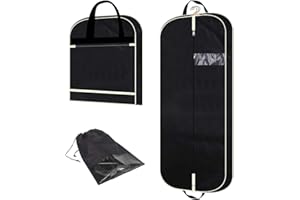 DIOMMELL 54" Garment Bag with Extra Large Pockets for Travel, Gusseted Suit Cover Mens Womens Foldable Hanging Bags for Clothes Shirts Dresses Coats