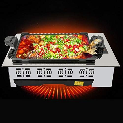 review UXZDX CUJUX Smokeless Electric Grill Multi Function Black Gold Tube Anti Carbon Fire Grilling Stove Korean Buffet Barbecue Table