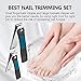 FIXBODY Nail Clipper Set – Stainless Steel Fingernails & Toenails Clipper Cutter with Leather Case, Set of 2 (Straight & Curved)