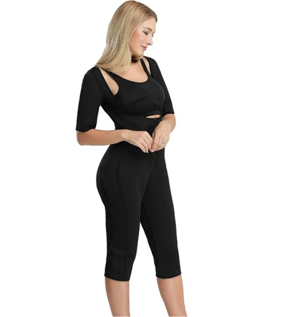 QJXSAN Ganzkörper-Neopren Schweiß absorbierende Bodysuit, Yoga Fitness Laufen Schweiß absorbierende Sauna Anzug Body