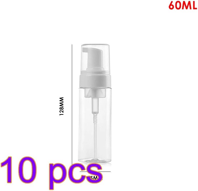 VIMOER Plastic Foam Dispenser Bottle - Clear Plastic Foamer Bottle Pump Mini Travel Size Soap Dispenser size 10PCS (60ml)