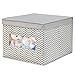 mDesign Large Soft Stackable Fabric Baby Nursery Storage Organizer Holder Bin Box with Front Window/Lid for Child/Kids Bedroom, Playroom, Classroom, Spira Collection, 4 Pack, Taupe/Natural