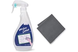loukin Non-Toxic Whiteboard Cleaner, 17 fl oz Dry Erase Board Cleaner, Low-Odor Whiteboard Cleaning Spray with Cloth, Removes Stubborn Marks from Whiteboards, Chalkboard