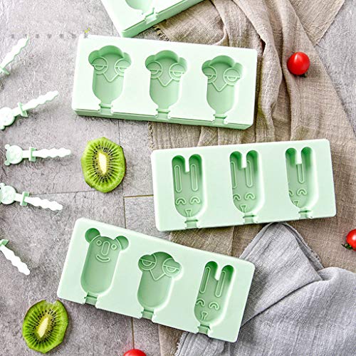 Popsicle Molds Cute Pet Facial Expression Frozen Ice Pop Maker Silicone Ice Pop Molds for Homemade Frozen Treats/Frozen Yogurt/Ice Cream/Novelties (D)