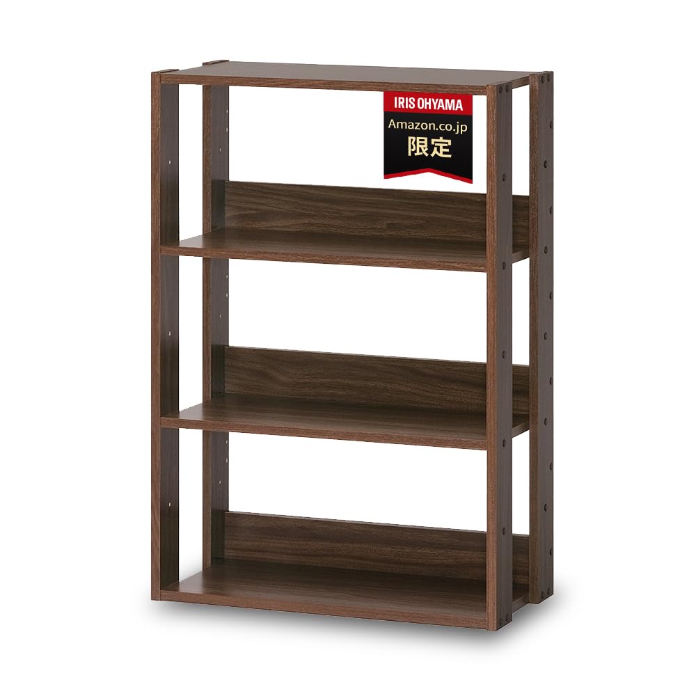 【Amazon.co.jp限定】 アイリスオーヤマ ラック ディスプレイ リビング収納 本棚 靴箱 下駄箱 木製 4段 幅60×奥行29.2×高さ87.9cm モカブラウン AZOWR-600商品画像