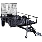 DK2 6 ft. x 10 ft. Single Axle Black UV Powder Coated Open Rail Trailer