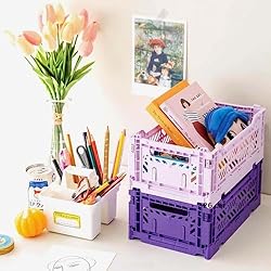 Aykasa Collapsible Storage Bins, Plastic Crate for