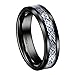 Queenwish 6mm Black Tungsten Carbide Ring Silvering Celtic Dragon Men's Women's Wedding Band Size 5-13