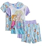 Disney Girls Frozen Elsa & Anna Girls Top & Bottom Pajama Set