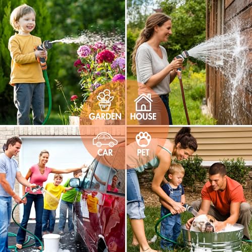 Garden Spray Gun, Garden Sprayer, 8 Models Spray Gun with Adjustable Water Flow Multifunctional for Washing Car and Pets Garden