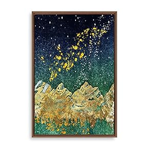 Framed Home Artwork Golden Abstract Art for Living Room Bedroom