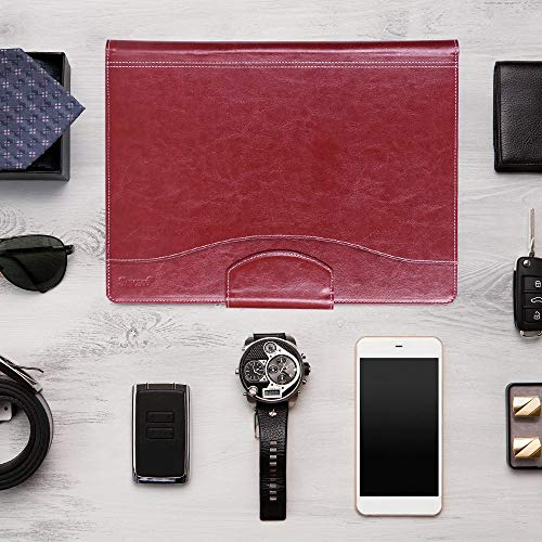 Portfolio Padfolio Case, Skycase Business Portfolio Folder, Resume/Conference/Legal Document Organizer with Letter/A4 Size Clipboard, Business Card Holders, Document Sleeve, Wine Red - Thumbnail 7