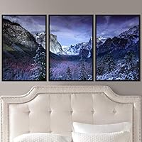 3 Piece Framed Canvas Wall Art Mountain Landscape Canvas Prints Home Artwork Decoration for Living Room,Bedroom - 16