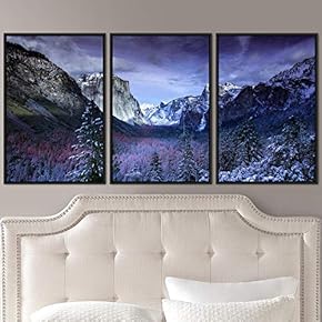 signwin 3 Piece Framed Canvas Wall Art Mountain...