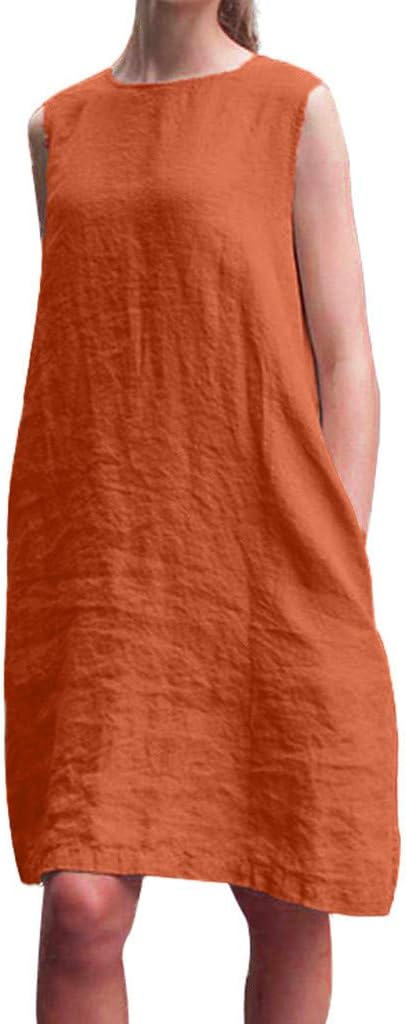 linen orange dress